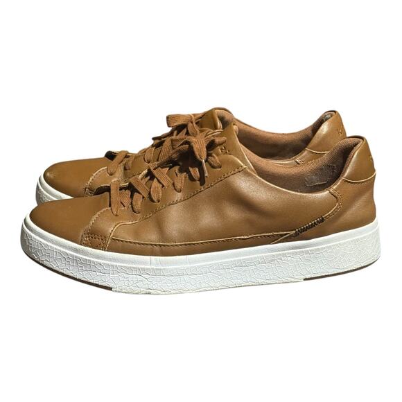 Kizik Hands-Free Slip-On Leather Sneakers Men's 11 Brown White Casual Comfort - Picture 4 of 8